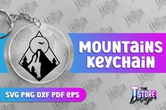 Mountains Keychain | Mountain Lover Design | Mountains Print Product Image 1