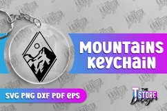 Mountains Keychain | Mountain Lover Design | Mountains Print Product Image 1