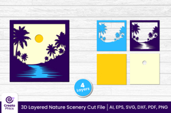 mountains-tropical-sky-nature svg-layered svg-3d layered-shadow box svg-multi laye-landscape