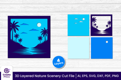 mountains-tropical-sky-nature svg-layered svg-3d layered-shadow box svg-multi laye-landscape