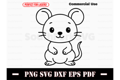 Cute Baby Mouse Doodle Design SVG PNG DXF EPS PDF Product Image 1
