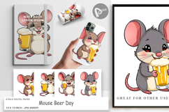 Digital Paper Mouse Beer Day Product Image 1