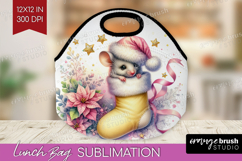 Mouse Pastel Christmas Lunch Bag Coquette Xmas Lunch Bug PNG Product Image 1