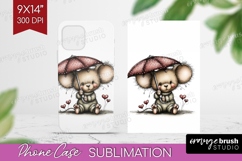 Mouse Valentine Phone Case PNG Whimsical Animal Case PNG Product Image 1