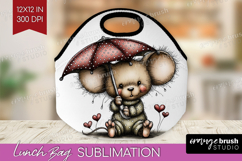 Mouse Valentine Lunch Bag Whimsical Animal Lunch Bug PNG Product Image 1