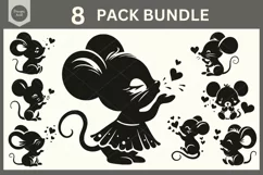 Mouse Kiss SVG, Little Mouse svg, Mouse Clipart, Cute Mouse Product Image 3