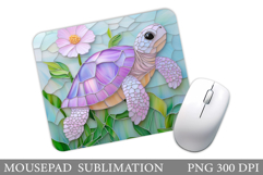 Turtle Mouse Pad Sublimation. Sea Mouse Pad Design Product Image 1