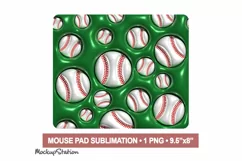 Baseball Mouse Pad Sublimation PNG | Ball Sports Mouse Mat Product Image 2