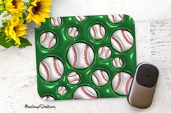 Baseball Mouse Pad Sublimation PNG | Ball Sports Mouse Mat Product Image 1