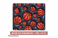 Basketball Mouse Pad Sublimation PNG | Sports Mouse Mat Product Image 2