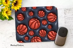 Basketball Mouse Pad Sublimation PNG | Sports Mouse Mat Product Image 1