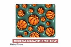 Basketball Mouse Pad Sublimation PNG | Sports Mouse Mat Product Image 2