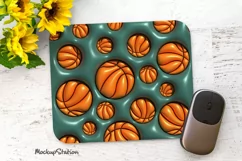 Basketball Mouse Pad Sublimation PNG | Sports Mouse Mat Product Image 1