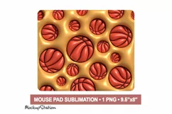Basketball Mouse Pad Sublimation PNG | Sports Mouse Mat Product Image 2