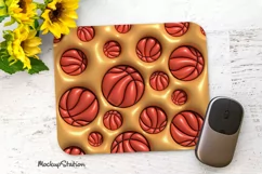 Basketball Mouse Pad Sublimation PNG | Sports Mouse Mat Product Image 1