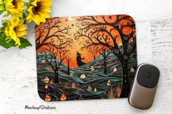 3D Halloween Scenery Mouse Pad Sublimation PNG | Witch Product Image 1