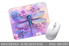 Dragonfly Mouse Pad. Flowers Mouse Pad Design Product Image 1