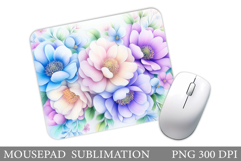 Flowers Mouse Pad Sublimation. Floral Mouse Pad Design Product Image 1