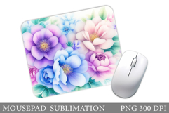 Flowers Mouse Pad Sublimation. Floral Mouse Pad Design Product Image 1