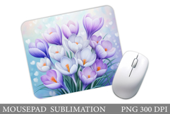 Crocus Mouse Pad Design. Flowers Spring Mouse Pad Product Image 1