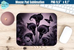 Mouse Pad Sublimation | Black flowers Product Image 1