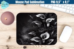 Mouse Pad Sublimation | Black flowers Product Image 1