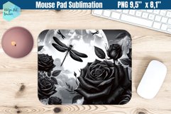 Mouse Pad Sublimation | Black flowers Product Image 1
