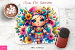 Cartoon Summer Flower Gnome|Hippie Style Mouse Pad Product Image 1