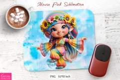 Dancing Flower Gnome|Hippie Style Mouse Pad Sublimation Product Image 1