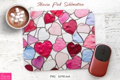 Stained Glass Valentines Day|Heart Mouse Pad Design Product Image 1