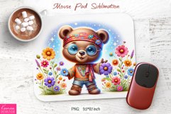 Summer Smiling Bear|Hippie Style Mouse Pad Sublimation Product Image 1