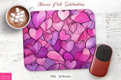 Stained Glass Valentines Day|Heart Mouse Pad Design Product Image 1