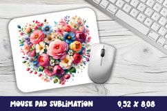 HEART WITH FLOWERS Mouse Pad Sublimation PNG Product Image 1