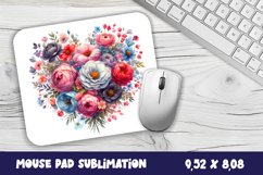 HEART WITH FLOWERS Mouse Pad Sublimation PNG Product Image 1