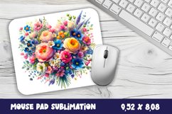 HEART WITH FLOWERS Mouse Pad Sublimation PNG Product Image 1