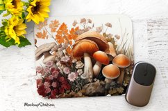 Mushrooms Mouse Pad, Fall Mouse Mat Design Sublimation PNG Product Image 1