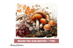 Mushrooms Mouse Pad, Fall Mouse Mat Design Sublimation PNG Product Image 2