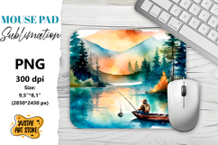 Fishing mouse pad. Father&#039;s Day sublimation Product Image 1