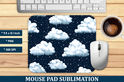 Snowy Clouds Pattern Mouse Pad | Mouse Pad Sublimation Product Image 1