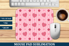 Heart &amp; Floral Mouse Pad | Mouse Pad Sublimation Product Image 1