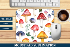 Watercolor Mushroom Mouse Pad | Mouse Pad Sublimation Product Image 1