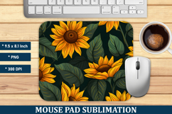 Sunflower Pattern Mouse Pad | Mouse Pad Sublimation Product Image 1