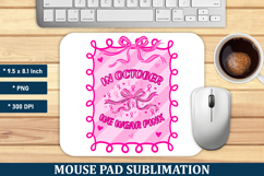 Breast Cancer Coquette Mouse Pad | Mouse Pad Sublimation Product Image 1