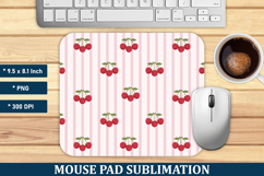 Cherry Stripe Mouse Pad | Mouse Pad Sublimation Product Image 1