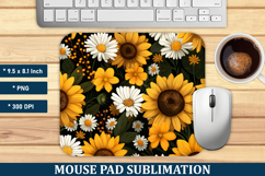 Daisy &amp; Sunflower Mouse Pad | Mouse Pad Sublimation Product Image 1