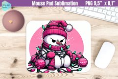 Grumpy snowman | Mouse Pad Sublimation Product Image 1