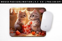 Valentine Cat Mouse Pad Design | Mouse Pad Sublimation PNG Product Image 1
