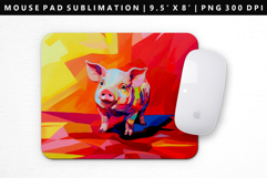 Pig Mouse Pad Design | Mouse Pad Sublimation PNG Product Image 1