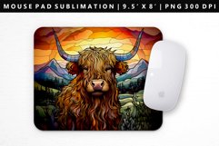 Highland Cow Mouse Pad Design | Mouse Pad Sublimation PNG Product Image 1