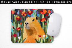 Capybara Mouse Pad Design | Mouse Pad Sublimation PNG Product Image 1